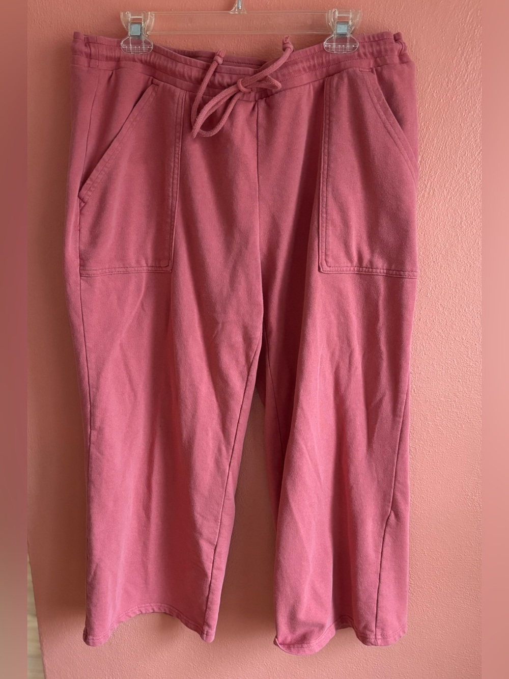 Peace Love World Rose Pink Drawstring Joggers with Pockets